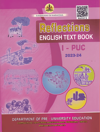 Karnataka 1st PUC English textbook cover, Reflections
